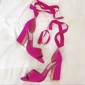 Satin Lace-up Heels
